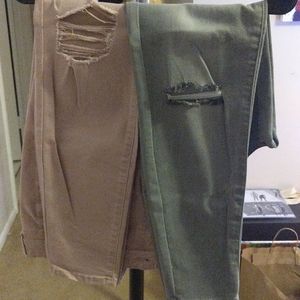 Acid wash pink and grey jeans